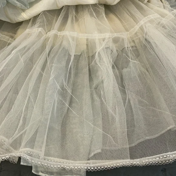 VTG Gunne Sax Jessica McClintock 70s Prairie Lace Prom Dress Pale Mint Size 7 - Picture 9 of 14